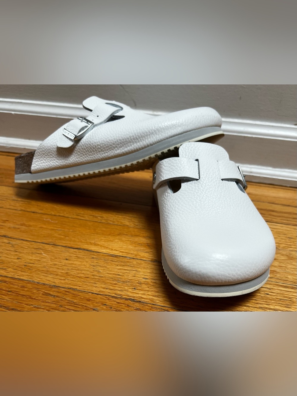 Birkenstock Boston Super Grip Natural Leather White Regular Fit 39 - New No Box - Picture 4 of 6